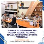 Seleksi wawancara bagi peserta Magang Nasional Tenaga Administrasi dan Yuridis Pertanahan pada Selasa, 15 September 2026
