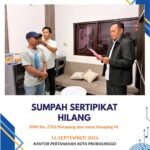 kegiatan sumpah sertipikat hilang Sertipikat Hak Milik No. 2762/Ketapang